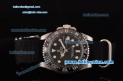 Rolex GMT Master II Asia 2813 Automatic Steel Case Ceramic Bezel with Black Nylon Strap Black Dial White Markers