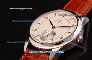 IWC Portuguese Vintage Swiss ETA 2836 Automatic Steel Case with White Dial - Numeral Markers and Brown Leather Strap