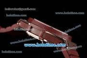 Hublot King Power Chrono Swiss Valjoux 7750 Automatic Rose Gold Case with Brown Rubber Strap and Rose Gold Markers (YR)