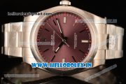 Rolex Oyster Perpetual Air King Clone Rolex 3135 Automatic Rose Gold Case Dark Rhodium Dial With Stick Markers Steel Bracelet- 1:1 Original(AR)