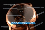 Audemars Piguet Jules Audemars Tourbillon Grande Date Swiss Tourbillon Manual Winding Rose Gold Case with Black Dial and Brown Leather Strap (TF)