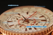 Breitling Montbrillant Swiss Valjoux 7750 Automatic Full Rose Gold with White Dial and Stick Markers