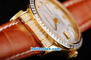 Rolex Datejust Automatic Movement ETA Coating Case with White Dial-Diamond Bezel