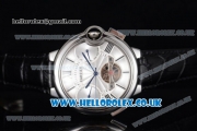 Cartier Ballon Bleu De Tourbillon Asia ST25 Automatic Steel Case with Silver Dial and Black Leather Strap