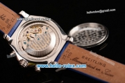 Breitling Avenger Skyland Chrono Swiss Valjoux 7750-SHG Automatic Steel Case with Blue Leather Strap and Blue Dial