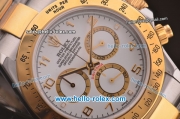 Rolex Daytona Swiss Valjoux 7750 Automatic Two Tone with White Dial and Gold Numeral Markers