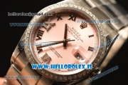 Rolex Datejust Pink Dial With Diamond Bezel Steel Rolex 3255