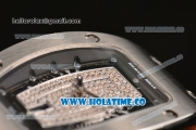 Richard Mille RM007 Miyota 6T51 Automatic Steel Case with Diamonds Dial and Orange Rubber Strap