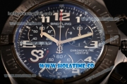 Breitling Avenger Seawolf Miyota Quartz PVD Case with Black Dial and Black Rubber Strap - Arabic Numeral Markers