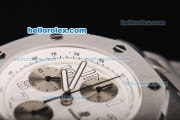 Audemars Piguet Royal Oak Offshore Swiss Valjoux 7750 Movement White Dial with White Numerals and SS Strap