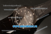 Hublot Classic Fusion 9015 Auto PVD Case with Black Dial and Black Leather Strap