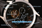 Jaeger-LECoultre Master Asia Automatic Steel Case with Silver Stick/Arabic Numeral Markers and Black Dial