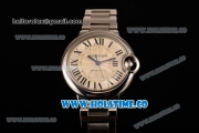 Cartier Ballon Bleu Medium Swiss ETA 2671 Automatic Full Steel with Silver Dial and Black Roman Numeral Markers