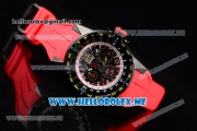 Richard Mille RM 60-01 Asia 2813 Automatic PVD Case with Skeleton Dial and Red Rubber Strap PVD Bezel (EF)