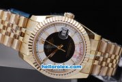 Rolex Datejust Automatic Movement Full Gold with White&Black Dial and Gold Stick Marker