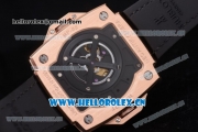 Hublot Masterpiece MP 08 Antikythera Sunmoon Asia 2813 Automatic Rose Gold Case Skeleton Dial Stick Markers and Brown Leather Strap