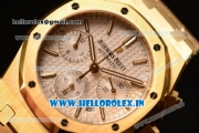 Audemars Piguet Royal Oak Chrono Swiss Valjoux 7750 Automatic Yellow Gold Case White Dial With Stick Markers Yellow Gold Bracelet