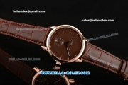 Ulysse Nardin Classico Miyota OS2035 Quartz Rose Gold Case with Stick Markers Brown Dial and Brown Leather Strap