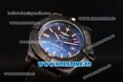 Breitling Avenger II Seawolf Asia 2813 Automatic PVD Case with Black Dial and Orange Stick Markers