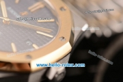 Audemars Piguet Royal Oak Swiss ETA 2824 Automatic Two Tone Case with Two Tone Strap and Blue Grid Dial - 1:1 Original