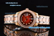 Rolex Day-Date Masterpiece Swiss ETA 2836 Automatic Two Tone Case with Coffee Dial and Diamond Bezel Rolex Day-Date Masterpiece Swiss ETA 2836 Automatic Two Tone Case with Coffee Dial and Diamond Bezel