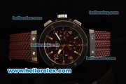 Hublot Big Bang Swiss Valjoux 7750 Automatic Movement PVD Case with Ceramic Bezel and Brown Rubber Strap - 1:1 Original