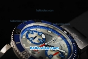 Ulysse Nardin Marine Swiss Valjoux 7750 Automatic Movement Steel Case with Silver Dial-Rubber Strap