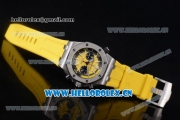 Audemars Piguet Royal Oak Offshore Diver Swiss Valjoux 7750 Automatic Steel Case with Yellow Dial Yellow Rubber Strap and Stick/Arabic Numeral Markers (EF)