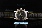 Ferrari California Automatic Movement Black Dial with Numeral Markers and Yellow Second Hand