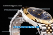 Rolex Datejust II Asia 2813 Automatic Two Tone Case/Bracelet with Dark Blue Dial and Roman Numeral Markers (BP)