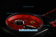 Ferrari Chronograph Miyota Quartz Movement 7750 Coating Case with Red Dial-Black Numeral Markers