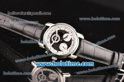 Vacheron Constantin Malte Asia ST25 Automatic Steel Case with Black Leather Strap Silver Markers and Black/Black Dial
