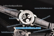 Vacheron Constantin Malte Asia ST25 Automatic Steel Case with Black Leather Strap Silver Markers and Black/Black Dial