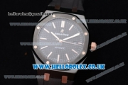 Audemars Piguet Royal Oak 36mm Asia ST16 Automatic PVD Case with Black Dial PVD Bezel and Black Rubber Strap (EF)