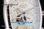 Parmigiani Kalpa Miyota 9015 Automatic Steel Case with White Dial and Black Leather Strap Stick/Arabic Numeral Markers
