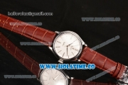 Rolex Cellini Time Asia Automatic Steel Case with Brown Leather Strap White Dial and Silver Stick Markers (New)