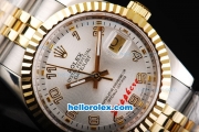 Rolex Datejust Automatic Movement Two Tone with Silver Dial and Numeral Markers