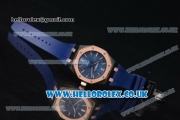 Audemars Piguet Royal Oak 36mm Asia ST16 Automatic PVD Case with Blue Dial Rose Gold Bezel and Blue Rubber Strap (EF)