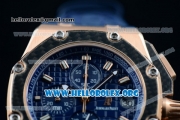 Audemars Piguet Royal Oak Offshore Juan Pablo Montoya Chrono Miyota OS10 Quartz Rose Gold Case with Blue Dial and Blue Leather Strap (EF)