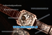 Bell & Ross BR X2 Tourbillon Manual Winding Rose Gold Case With Alligator Strap All Sapphire