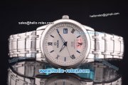 Omega De Ville Automatic Full Steel with White Dial and Blue Roman Markers