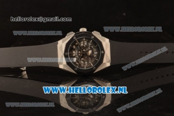 Hublot Classic Fusion Aerofusion Chronograph Orlinski Japanese Miyota OS20 Quartz Steel Case with Black Dial Stick Markers and Black Rubber Strap