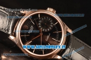 Rolex Cellini Rose Gold Black Dial Rolex 3186 Auto Black Leather Strap 50515