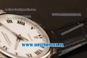 Chopard L.U.C 9015 Auto Steel Case with White Dial and Black Leather Strap