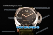 Panerai luminor Marina "Hong Kong" Lite Best Edition PAM 618 Q Clone P.9000 Automatic Steel Case with Stick/Arabic Numeral Markers and Green Leather Strap (H)