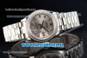 Rolex Datejust Swiss ETA 2671 Automatic Steel Case with Silver Dial Diamonds Markers Diamonds Bezel and Steel Bracelet (BP)