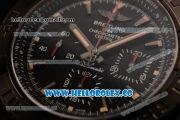 Breitling Chronomat B01 44 Blacksteel Chronograph Swiss Valjoux 7750 Automatic PVD Case with Black Dial Rubber Strap and Stick Markers