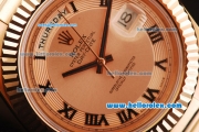 Rolex Day-Date II Rolex 3156 Automatic Movement Full Rose Gold with Rose Gold Dial and Black Roman Numerals
