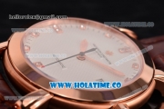 Vacheron Constantin Malte Swiss ETA 2824 Automatic Rose Gold Case with Diamonds Markers and White Dial