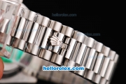 Rolex Day Date II Oyster Perpetual Automatic Movement Silver Case with Blue Ocean Dial and Blue Number Markers